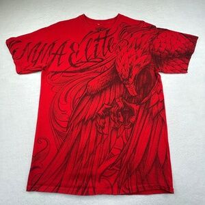 MMA Elite VINTAGE Y2K NWOT Graphic Tattoo Traditional Eagle  T-shirt Red Medium